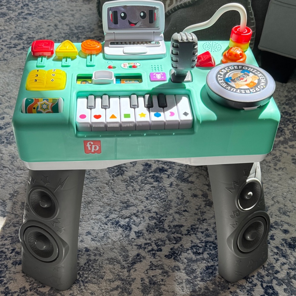 Fisher-Price Interactive Music Table - Teal and Gray